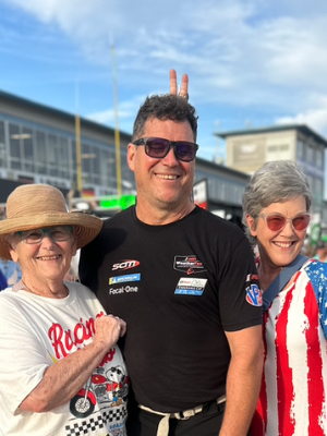 Bonnie (left) with son Matt (middle) and daughter Kate (right).