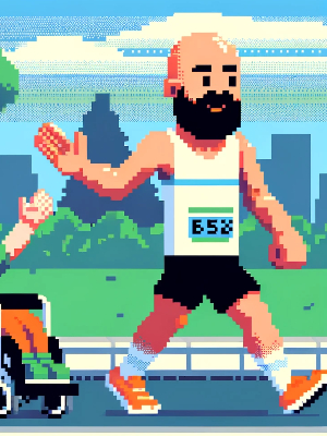 My 16-bit avatar running the marathon!